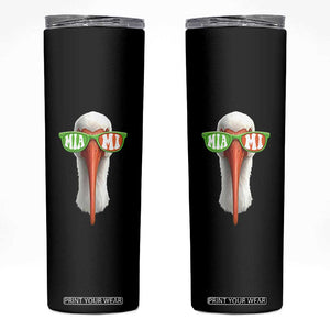 Vintage Miami White Ibis with Sunglasses Skinny Tumbler TS11 Black Print Your Wear