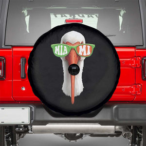 Vintage Miami White Ibis with Sunglasses Spare Tire Cover TS11 Black Print Your Wear