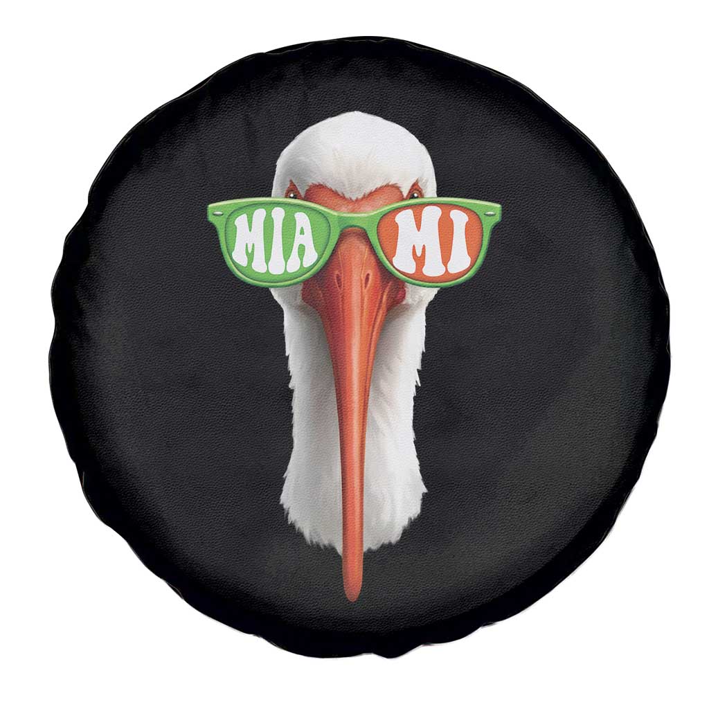 Vintage Miami White Ibis with Sunglasses Spare Tire Cover TS11 Print Your Wear