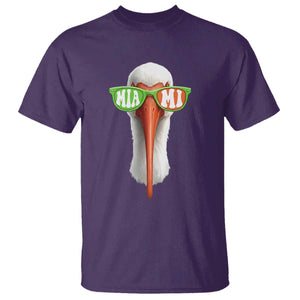 Vintage Miami White Ibis with Sunglasses T Shirt TS11 Purple Print Your Wear