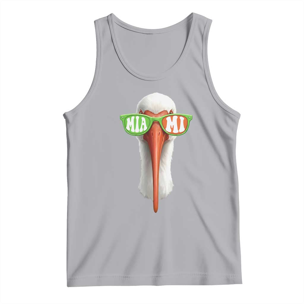 Vintage Miami White Ibis with Sunglasses Tank Top TS11 Athletic Heather Print Your Wear