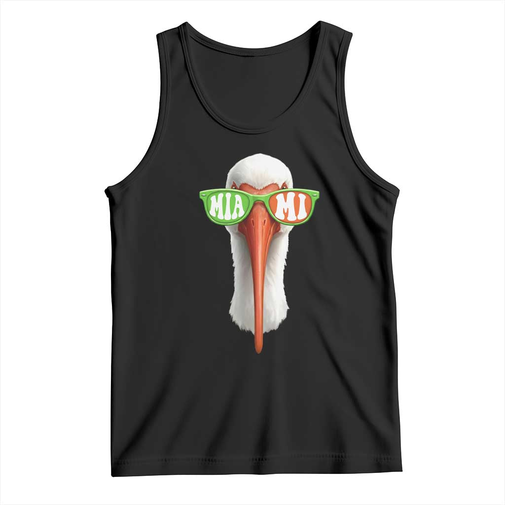 Vintage Miami White Ibis with Sunglasses Tank Top TS11 Black Print Your Wear