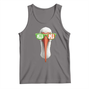 Vintage Miami White Ibis with Sunglasses Tank Top TS11 Deep Heather Print Your Wear