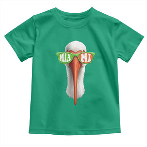 Vintage Miami White Ibis with Sunglasses Toddler T Shirt TS11 Irish Green Print Your Wear