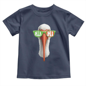 Vintage Miami White Ibis with Sunglasses Toddler T Shirt TS11 Navy Print Your Wear