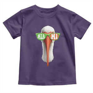 Vintage Miami White Ibis with Sunglasses Toddler T Shirt TS11 Purple Print Your Wear