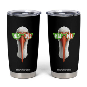 Vintage Miami White Ibis with Sunglasses Tumbler Cup TS11 Black Print Your Wear