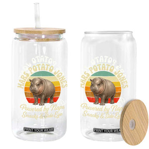 Funny Mars Potato Jones Glass Can Powered by Naps Snacks Side Eye Pygmy Hippo TS11 Print Your Wear