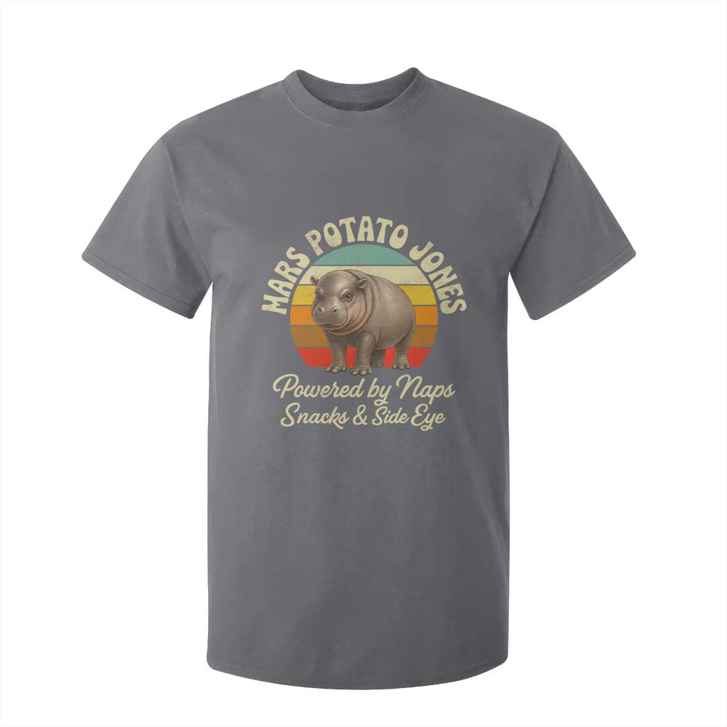 Funny Mars Potato Jones T Shirt For Kid Powered by Naps Snacks Side Eye Pygmy Hippo TS11 Charcoal Print Your Wear