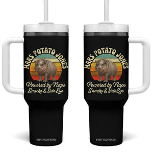 Funny Mars Potato Jones Tumbler With Handle Powered by Naps Snacks Side Eye Pygmy Hippo TS11 One Size: 40 oz Black Print Your Wear