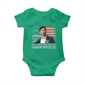Get The Fuck Out Of Minneapolis Baby Onesie Mayor Resistance Protest Jacob Political TS11 Irish Green Print Your Wear