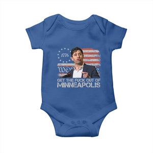 Get The Fuck Out Of Minneapolis Baby Onesie Mayor Resistance Protest Jacob Political TS11 Royal Blue Print Your Wear