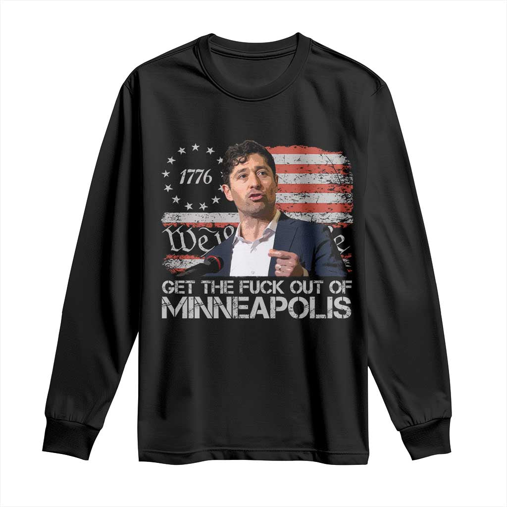 Get The Fuck Out Of Minneapolis Long Sleeve Shirt Mayor Resistance Protest Jacob Political TS11 Black Print Your Wear