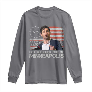 Get The Fuck Out Of Minneapolis Long Sleeve Shirt Mayor Resistance Protest Jacob Political TS11 Charcoal Print Your Wear