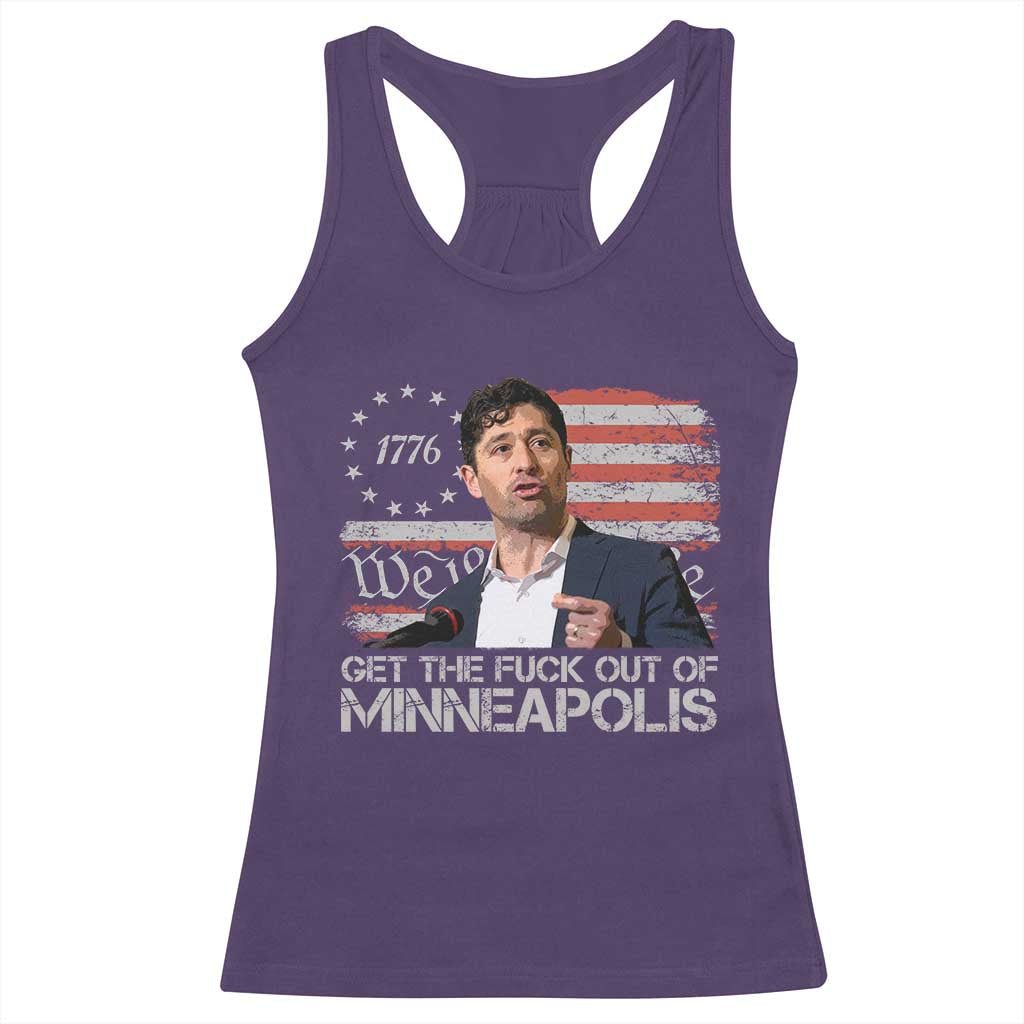 Get The Fuck Out Of Minneapolis Racerback Tank Top Mayor Resistance Protest Jacob Political TS11 Purple Print Your Wear
