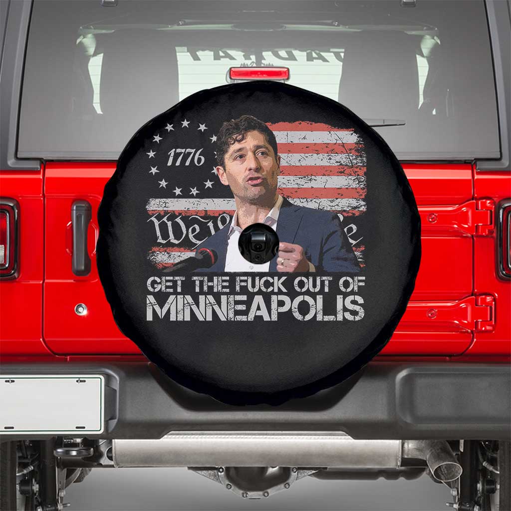 Get The Fuck Out Of Minneapolis Spare Tire Cover Mayor Resistance Protest Jacob Political TS11 Black Print Your Wear