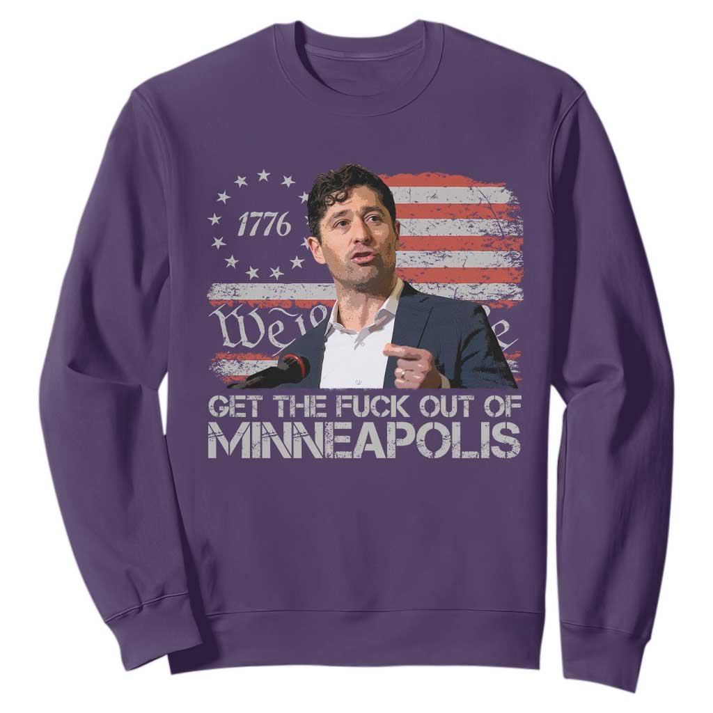 Get The Fuck Out Of Minneapolis Sweatshirt Mayor Resistance Protest Jacob Political TS11 Purple Print Your Wear