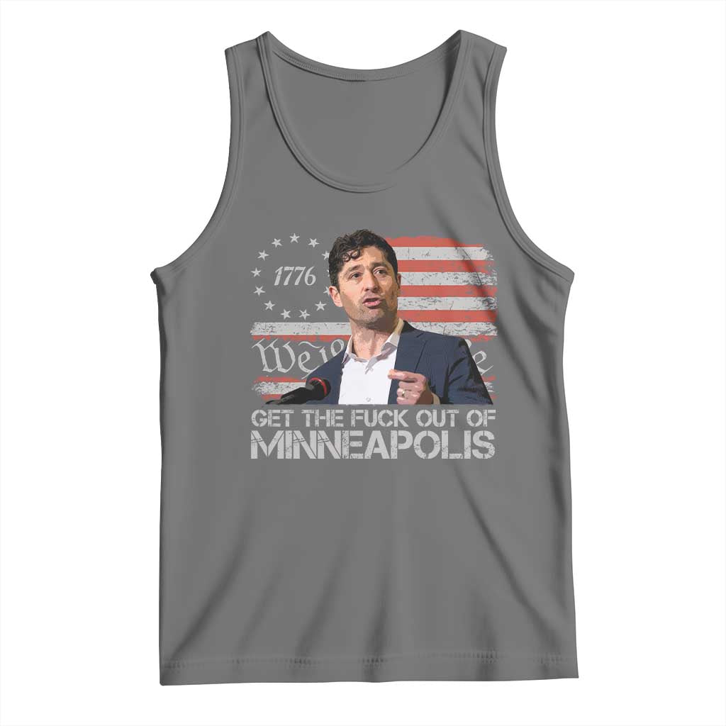 Get The Fuck Out Of Minneapolis Tank Top Mayor Resistance Protest Jacob Political TS11 Black Heather Print Your Wear