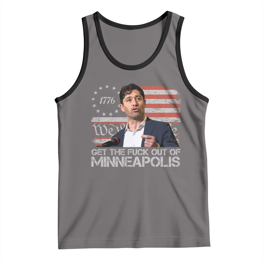 Get The Fuck Out Of Minneapolis Tank Top Mayor Resistance Protest Jacob Political TS11 Deep Heather Black Print Your Wear