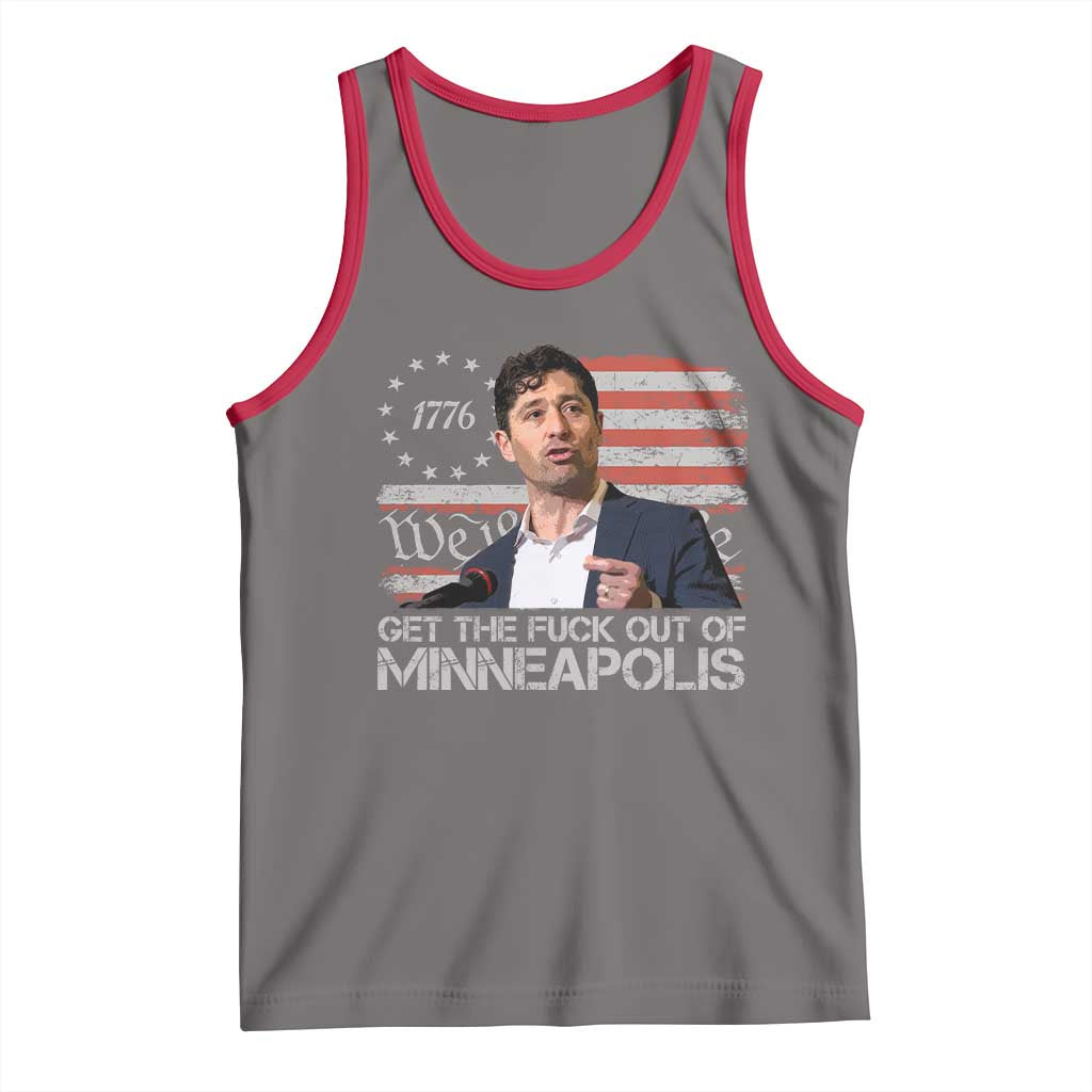 Get The Fuck Out Of Minneapolis Tank Top Mayor Resistance Protest Jacob Political TS11 Deep Heather Red Print Your Wear