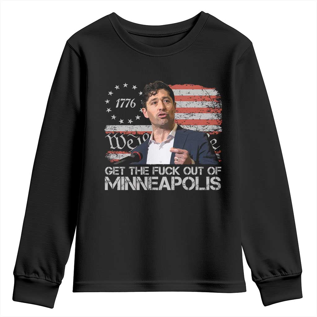 Get The Fuck Out Of Minneapolis Youth Sweatshirt Mayor Resistance Protest Jacob Political TS11 Black Print Your Wear