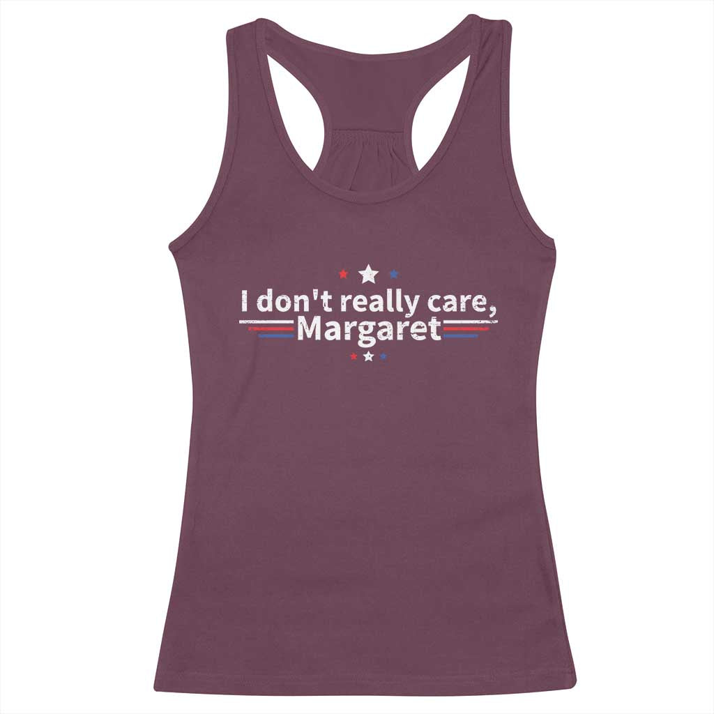 Funny JD Vance 2025 I Don't Really Care Margaret Racerback Tank Top Vintage USA Flag Star TS11 Maroon Print Your Wear