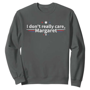 Funny JD Vance 2025 I Don't Really Care Margaret Sweatshirt Vintage USA Flag Star TS11 Dark Heather Print Your Wear