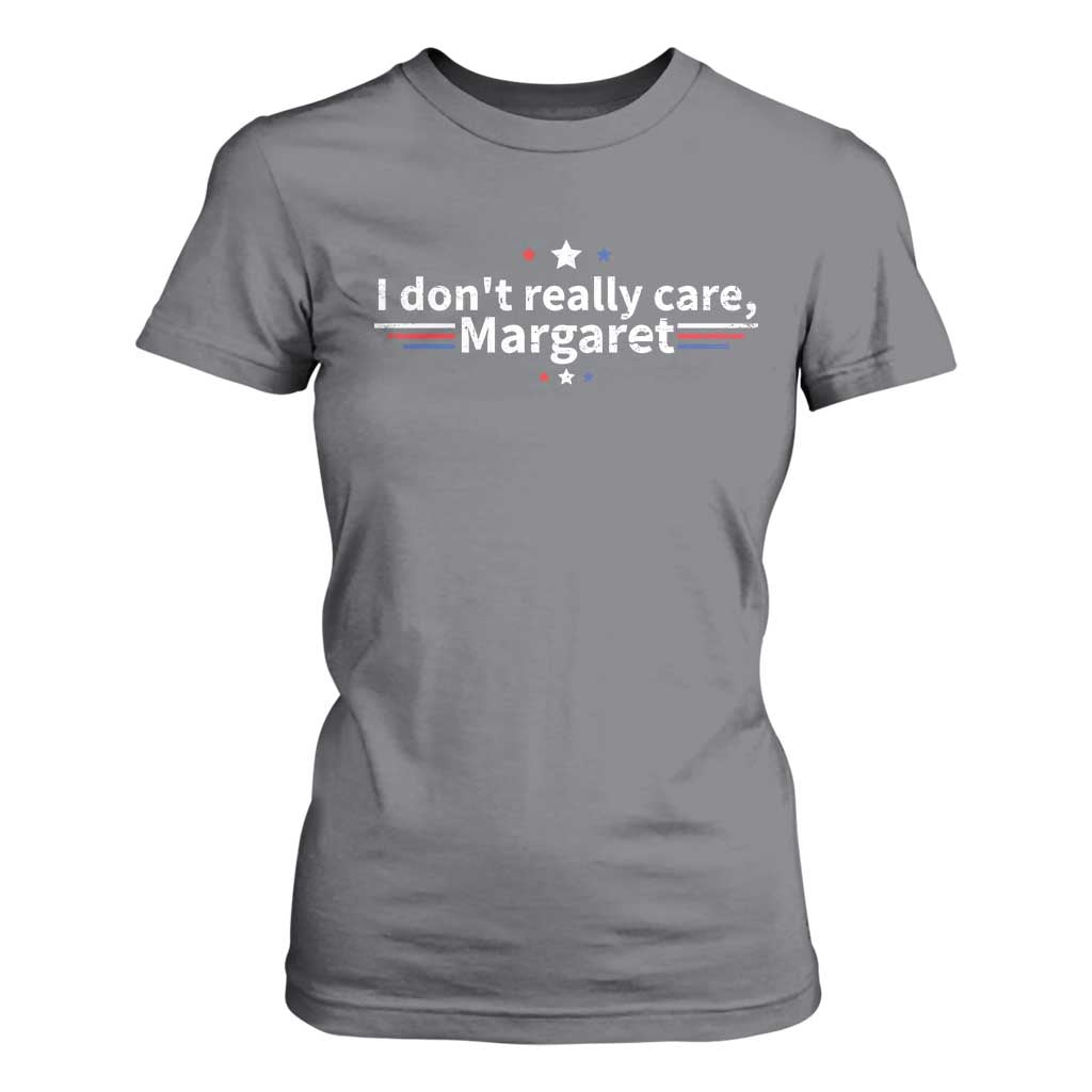 Funny JD Vance 2025 I Don't Really Care Margaret T Shirt For Women Vintage USA Flag Star TS11 Charcoal Print Your Wear