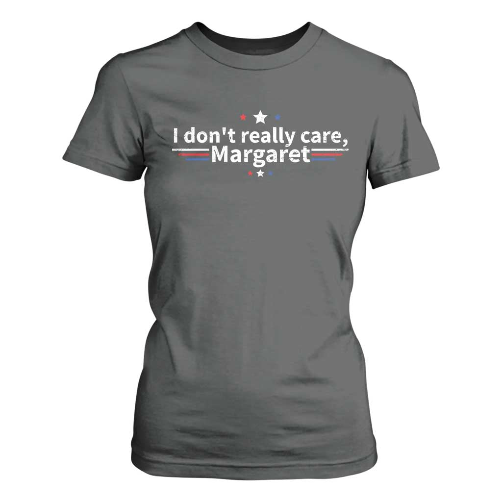 Funny JD Vance 2025 I Don't Really Care Margaret T Shirt For Women Vintage USA Flag Star TS11 Dark Heather Print Your Wear