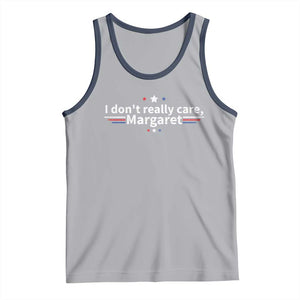 Funny JD Vance 2025 I Don't Really Care Margaret Tank Top Vintage USA Flag Star TS11 Athletic Heather Navy Print Your Wear