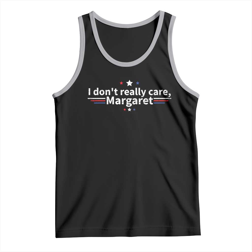 Funny JD Vance 2025 I Don't Really Care Margaret Tank Top Vintage USA Flag Star TS11 Black Athletic Heather Print Your Wear
