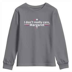 Funny JD Vance 2025 I Don't Really Care Margaret Youth Sweatshirt Vintage USA Flag Star TS11 Charcoal Print Your Wear