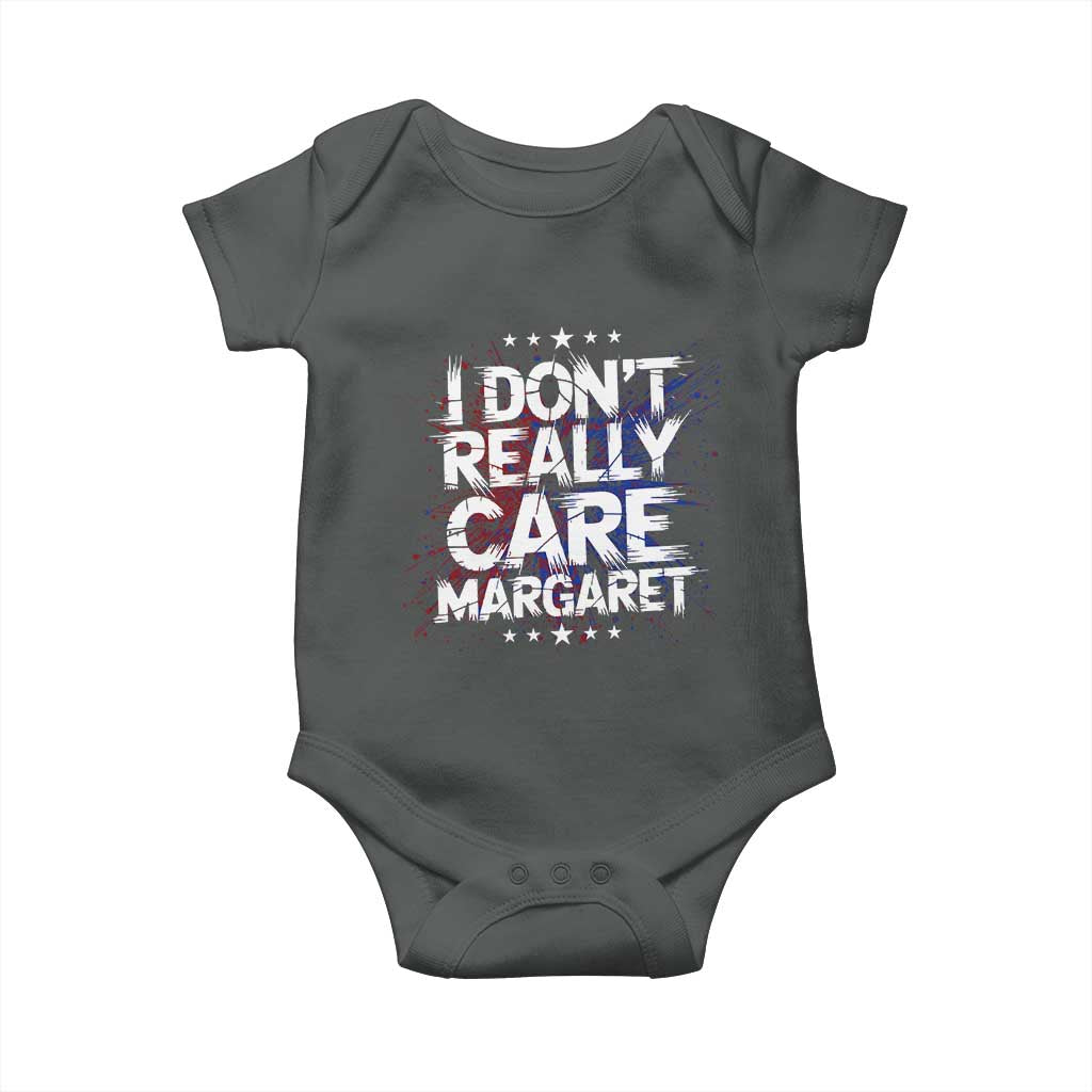 Funny JD Vance 2025 I Don't Really Care Margaret Baby Onesie Star TS11 Dark Heather Print Your Wear