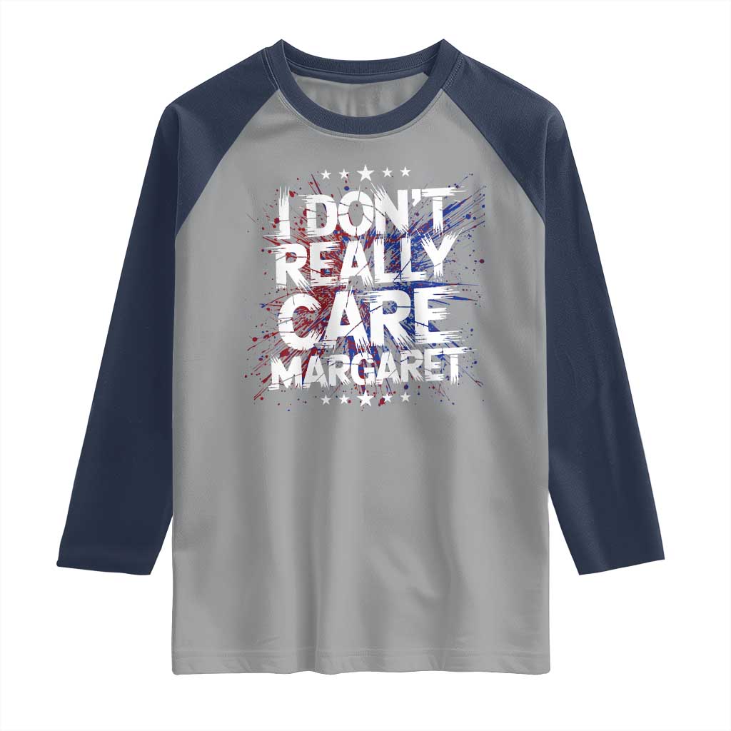 Funny JD Vance 2025 I Don't Really Care Margaret Raglan Shirt Star TS11 Sport Gray Navy Print Your Wear