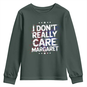Funny JD Vance 2025 I Don't Really Care Margaret Youth Sweatshirt Star TS11 Dark Forest Green Print Your Wear