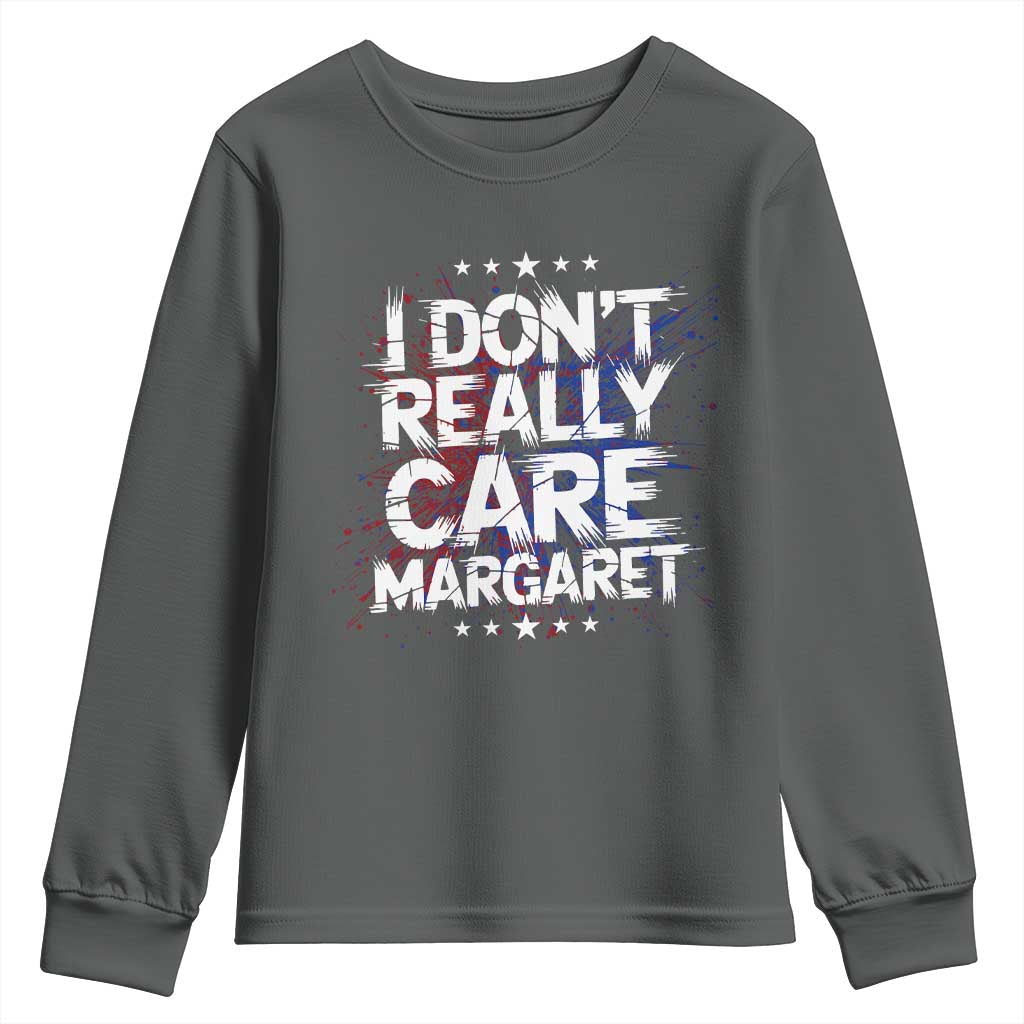 Funny JD Vance 2025 I Don't Really Care Margaret Youth Sweatshirt Star TS11 Dark Heather Print Your Wear