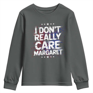 Funny JD Vance 2025 I Don't Really Care Margaret Youth Sweatshirt Star TS11 Dark Heather Print Your Wear