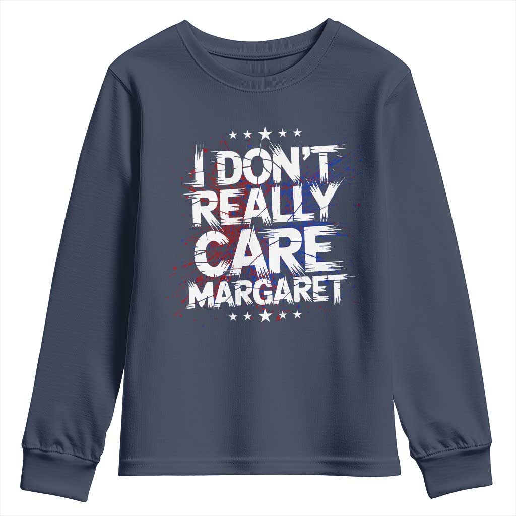 Funny JD Vance 2025 I Don't Really Care Margaret Youth Sweatshirt Star TS11 Navy Print Your Wear