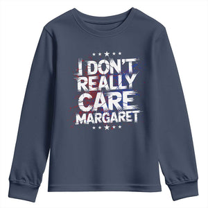 Funny JD Vance 2025 I Don't Really Care Margaret Youth Sweatshirt Star TS11 Navy Print Your Wear