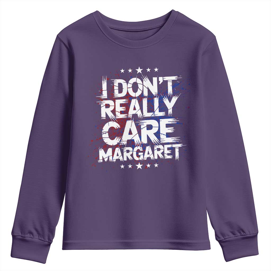 Funny JD Vance 2025 I Don't Really Care Margaret Youth Sweatshirt Star TS11 Purple Print Your Wear