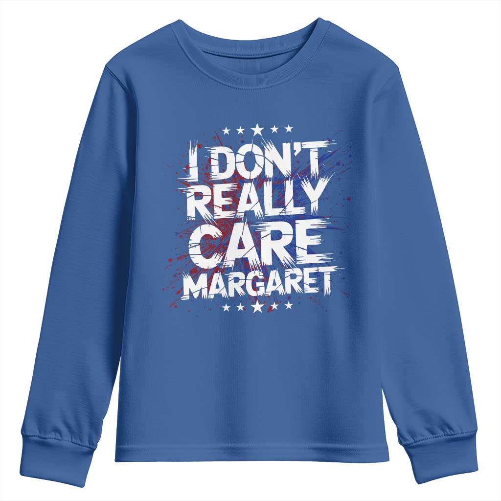 Funny JD Vance 2025 I Don't Really Care Margaret Youth Sweatshirt Star TS11 Royal Blue Print Your Wear