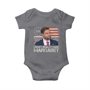 Funny JD Vance 2025 I Don't Really Care Margaret Baby Onesie Vintage Betsy Ross Flag TS11 Charcoal Print Your Wear
