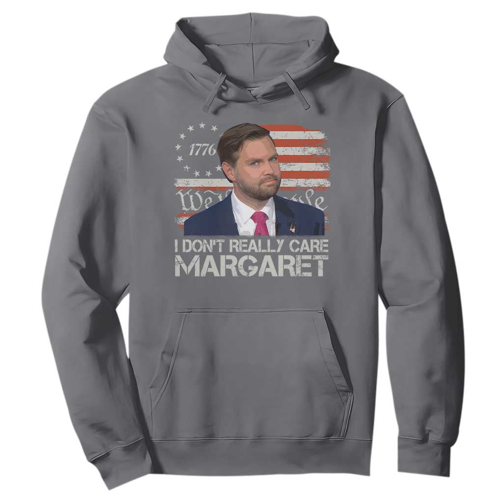 Funny JD Vance 2025 I Don't Really Care Margaret Hoodie Vintage Betsy Ross Flag TS11 Charcoal Print Your Wear