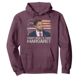 Funny JD Vance 2025 I Don't Really Care Margaret Hoodie Vintage Betsy Ross Flag TS11 Maroon Print Your Wear
