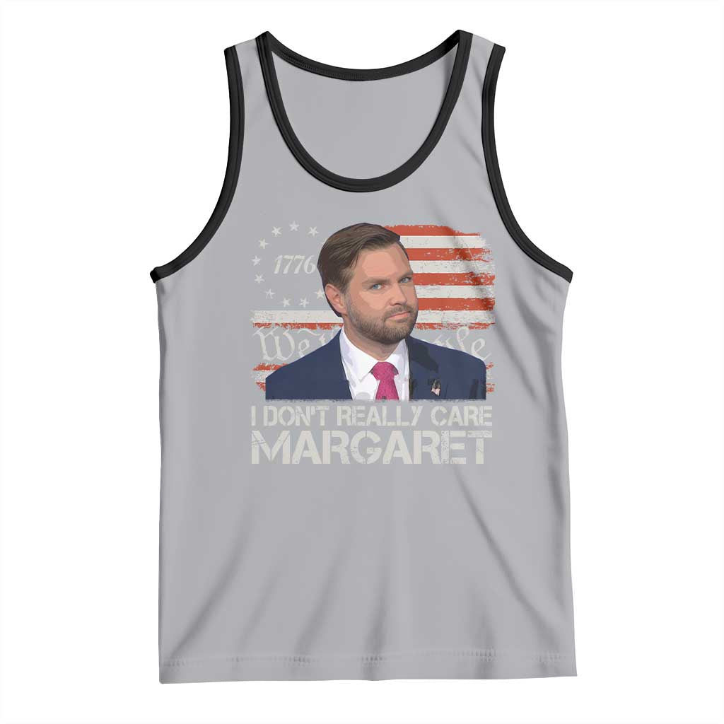 Funny JD Vance 2025 I Don't Really Care Margaret Tank Top Vintage Betsy Ross Flag TS11 Athletic Heather Black Print Your Wear