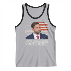 Funny JD Vance 2025 I Don't Really Care Margaret Tank Top Vintage Betsy Ross Flag TS11 Athletic Heather Black Print Your Wear