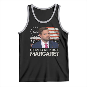 Funny JD Vance 2025 I Don't Really Care Margaret Tank Top Vintage Betsy Ross Flag TS11 Black Athletic Heather Print Your Wear