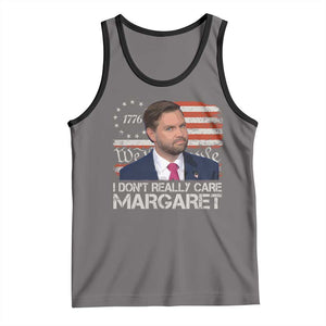 Funny JD Vance 2025 I Don't Really Care Margaret Tank Top Vintage Betsy Ross Flag TS11 Deep Heather Black Print Your Wear