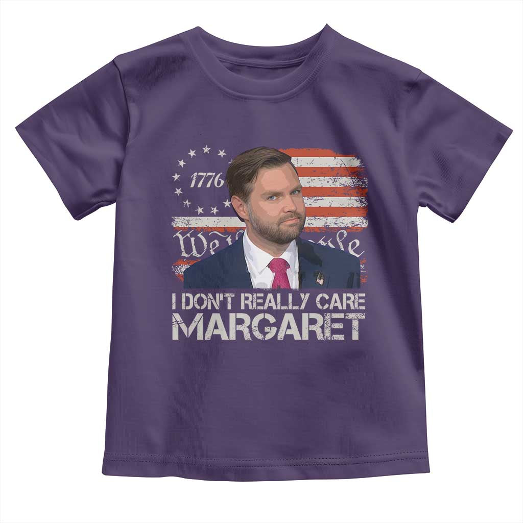 Funny JD Vance 2025 I Don't Really Care Margaret Toddler T Shirt Vintage Betsy Ross Flag TS11 Purple Print Your Wear