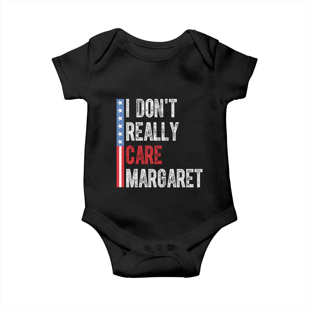 Funny JD Vance 2025 I Don't Really Care Margaret Baby Onesie American Flag Stripe TS11 Black Print Your Wear
